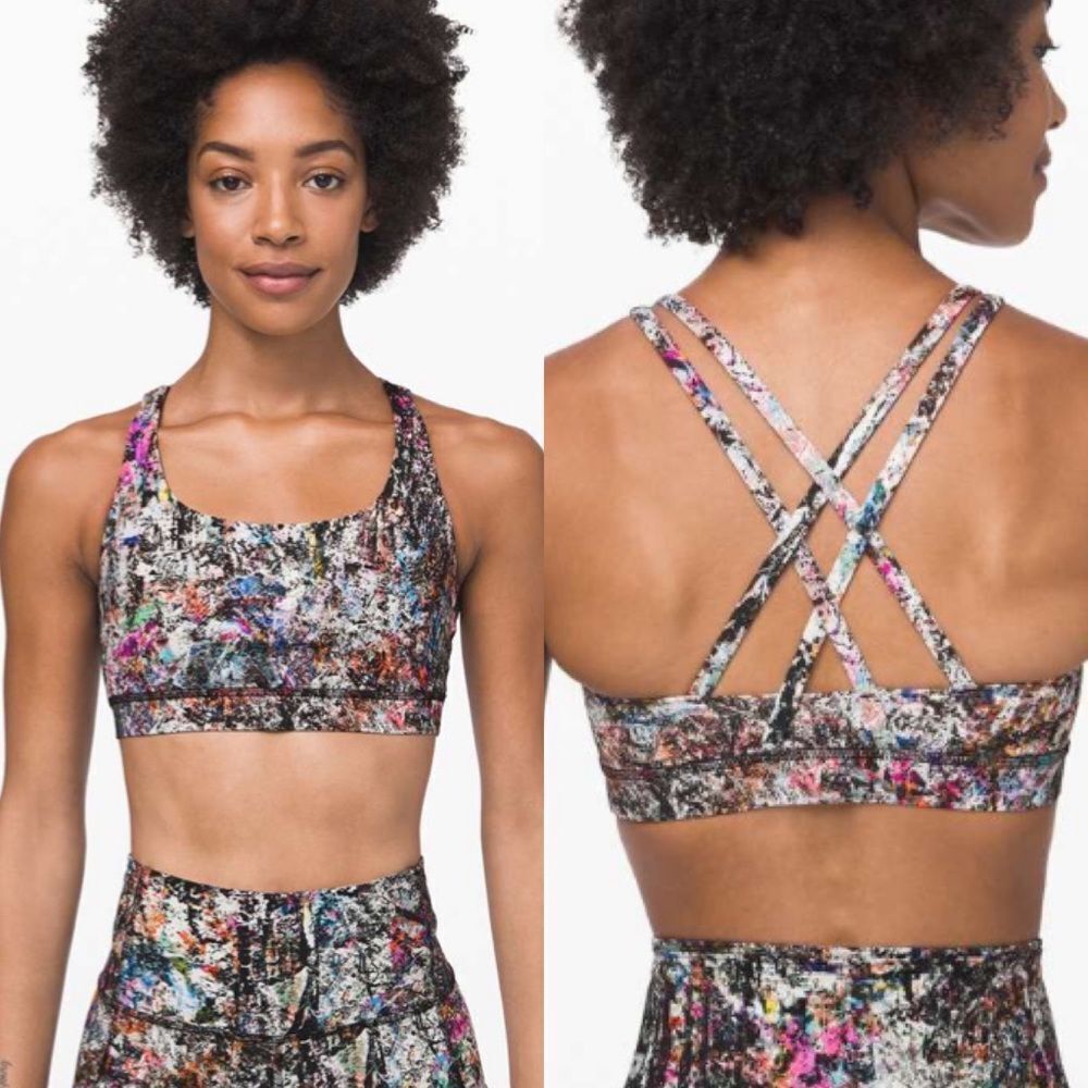 Lululemon energy sports bra in vitalize multi color print Women’s‎ Size 4